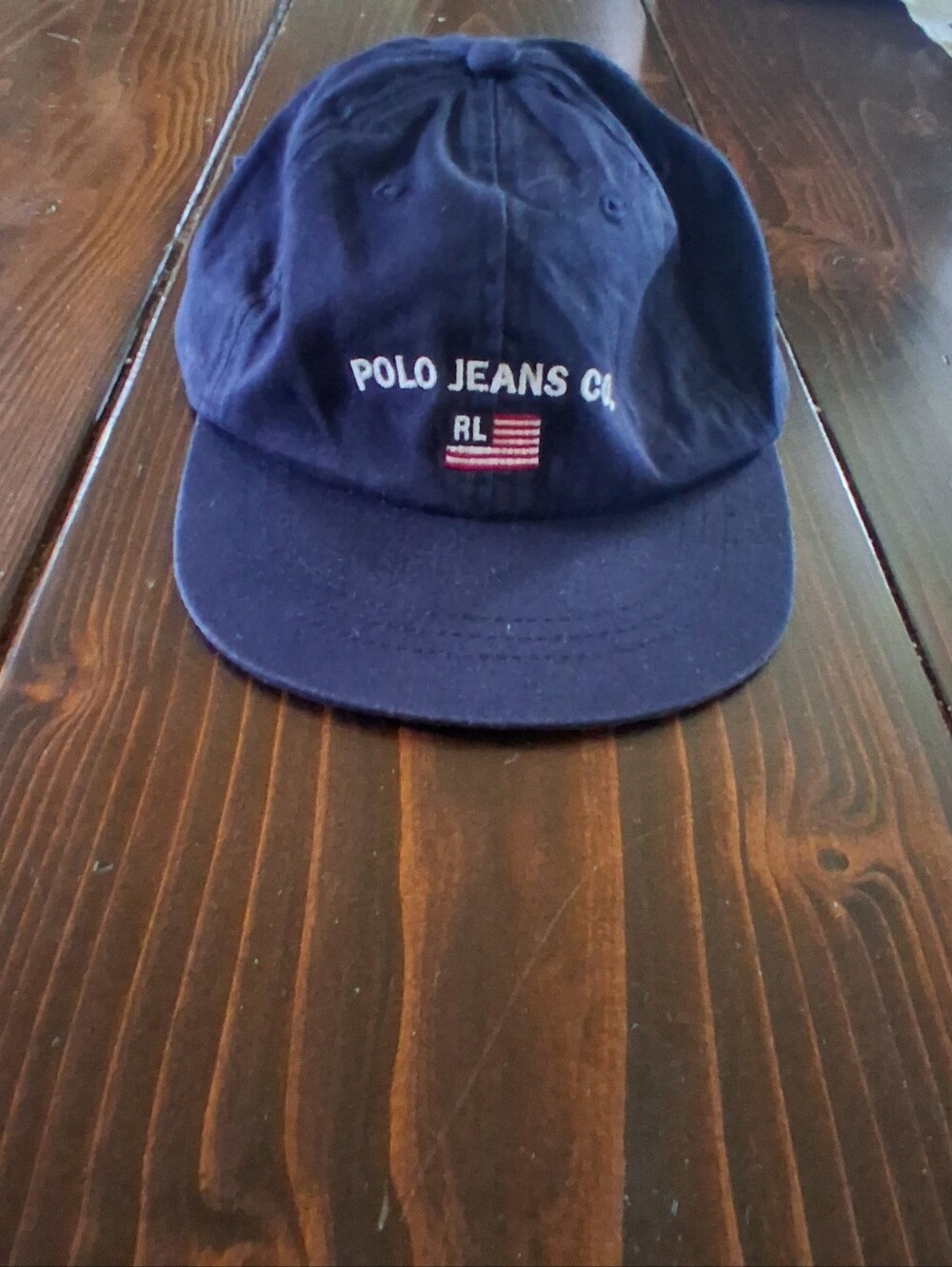 Vintage Rare RL Polo Jeans Co Ralph Lauren Navy Cotton Baseball Cap